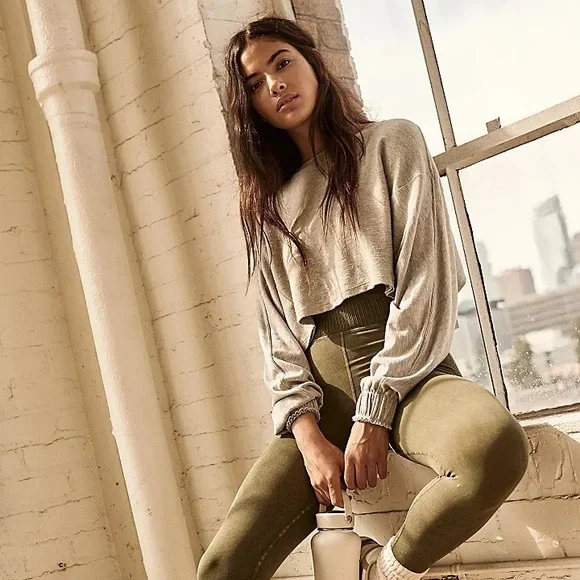 Free People Army Green Good Karma Onesie - Picture 7 of 7